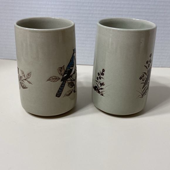 Otagiri Stoneware Bird Mugs Cups Blue Jay and Quail Japan Lot of 2 Vintage - Picture 3 of 8